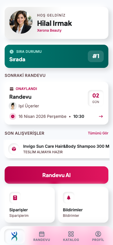 Xerona müşteri mobil uygulaması